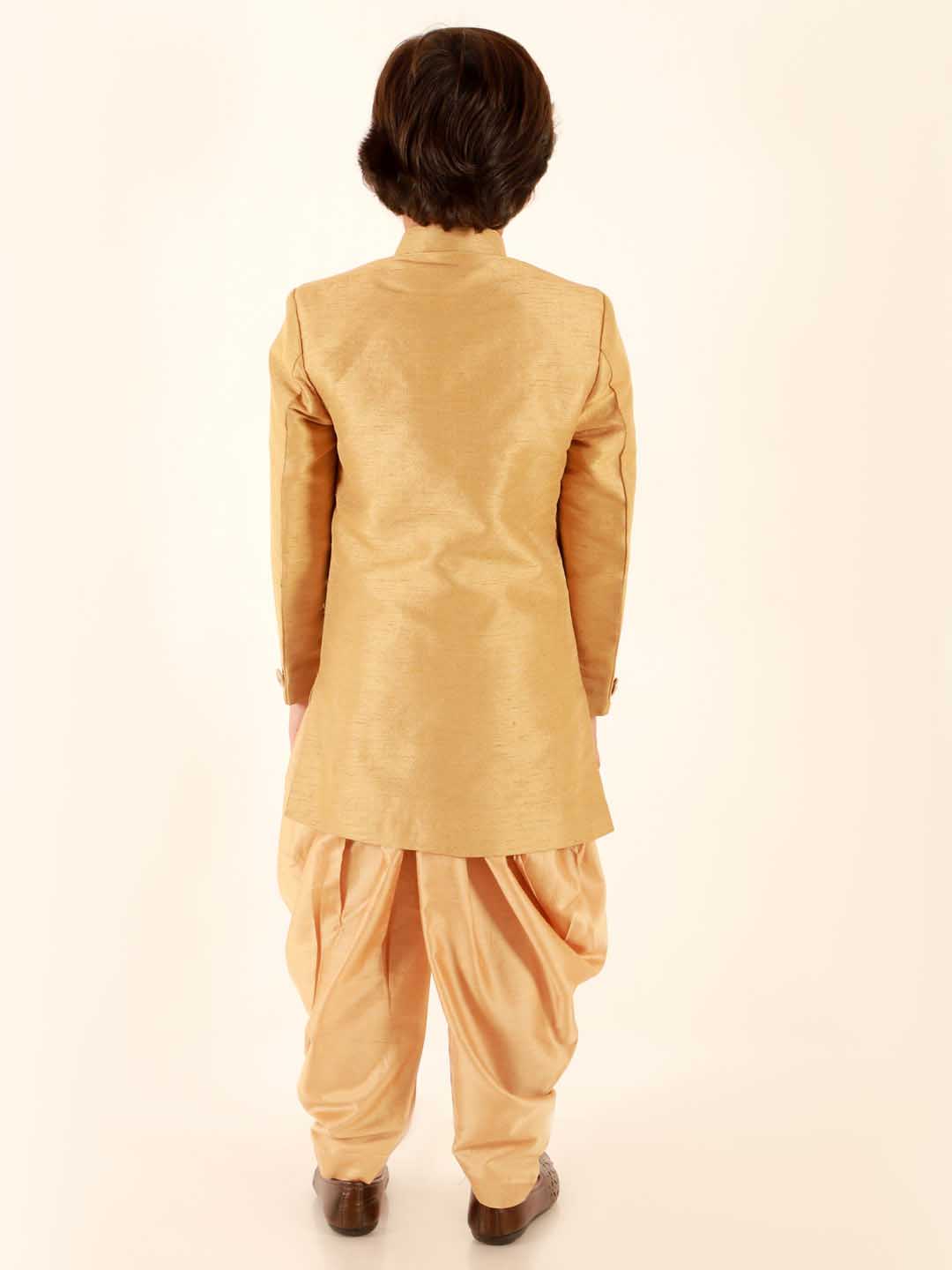 Boy's Beige Indo Western Set
