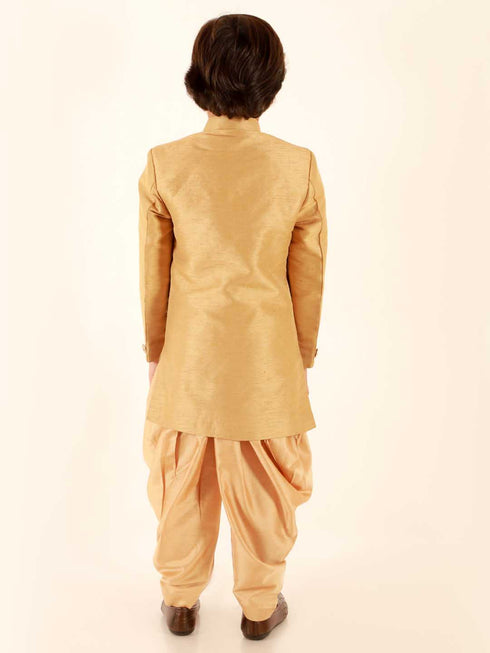 Boy's Beige Indo Western Set