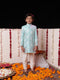 Boy's' Blue Jacquard Sherwani Set