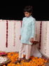Boy's' Blue Jacquard Sherwani Set