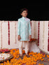 Boy's' Blue Jacquard Sherwani Set