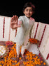 Boy's' Grey Jacquard Sherwani Set
