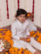 Boy's' Purple Jacquard Sherwani Set