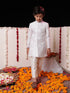 Boy's' Purple Jacquard Sherwani Set
