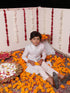Boy's' Purple Jacquard Sherwani Set