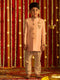 Boy's' Pink Silk Sblend Solid Sherwani Set