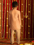 Boy's' Pink Silk Sblend Solid Sherwani Set