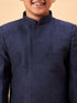 Boy's Navy Blue Glitter Indo Western Sherwani Set