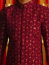 Boy's' Maroon Georgette Embroidered Indo Western Set