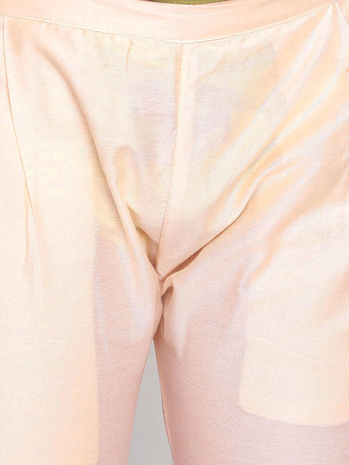 Boy's' Peach Indo With Cream Pant Set