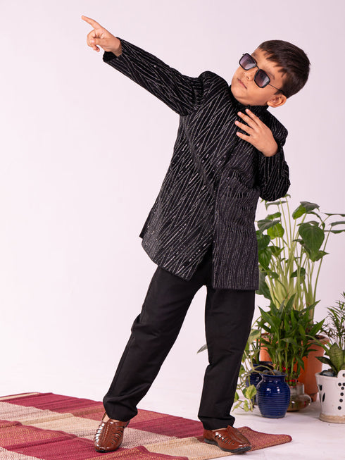 Boy's' Black Sherwani Set