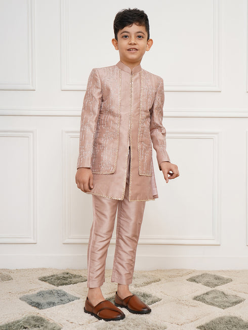 Boy's' Rose Gold Indowestern Set