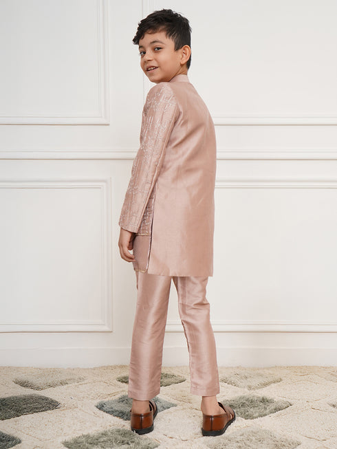 Boy's' Rose Gold Indowestern Set