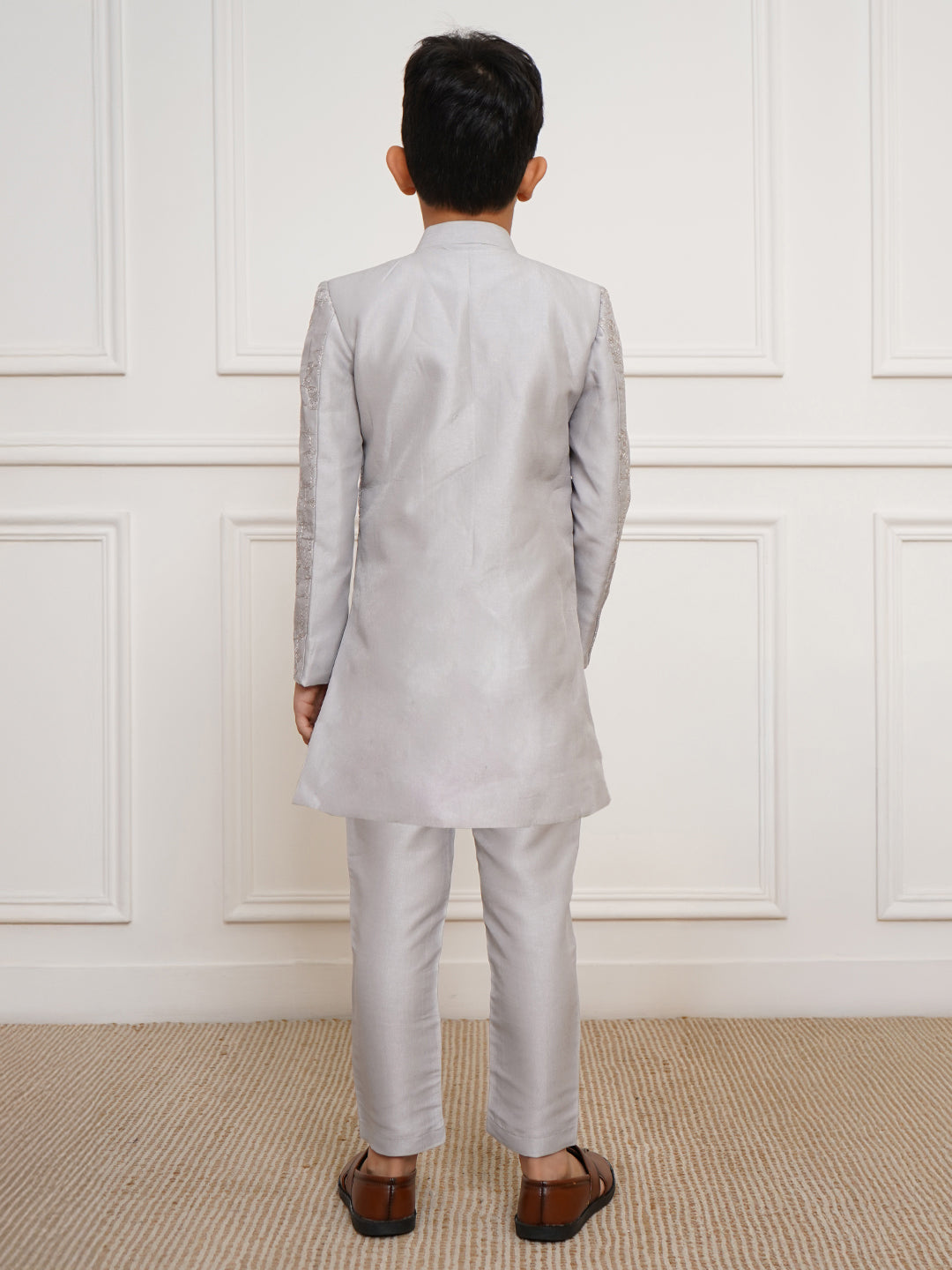 Boy's' Silver Indowestern Set