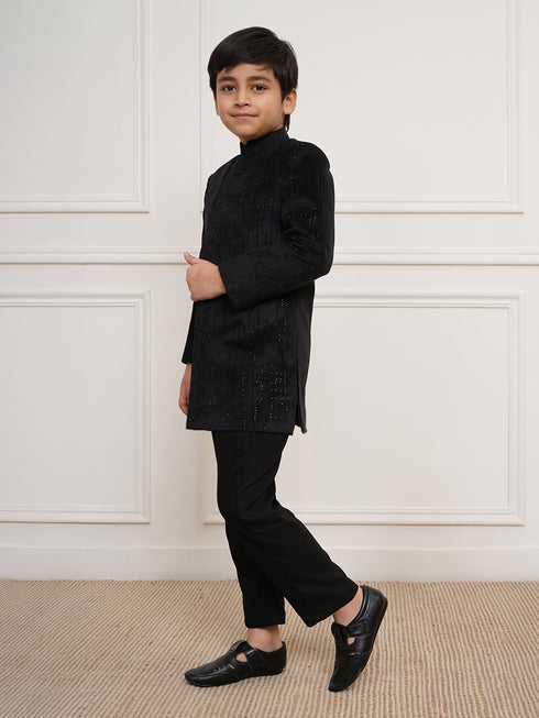 Boys' Black Indo western set