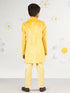 Boy's Mustard Velvet Indo-Western Set