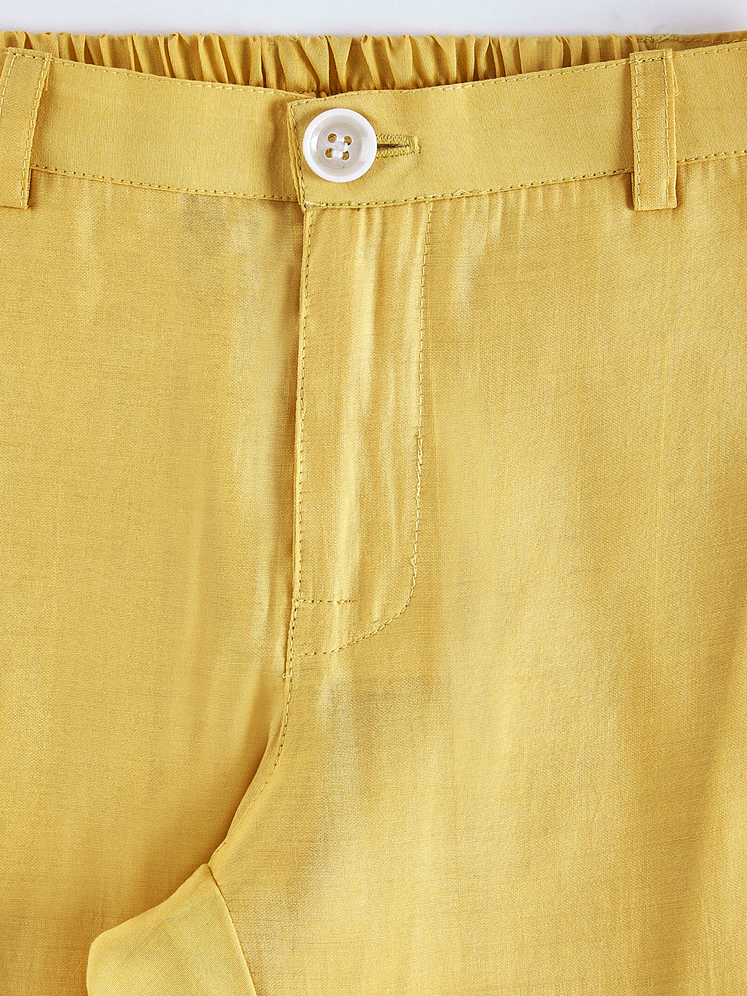Boy's Mustard Velvet Indo-Western Set
