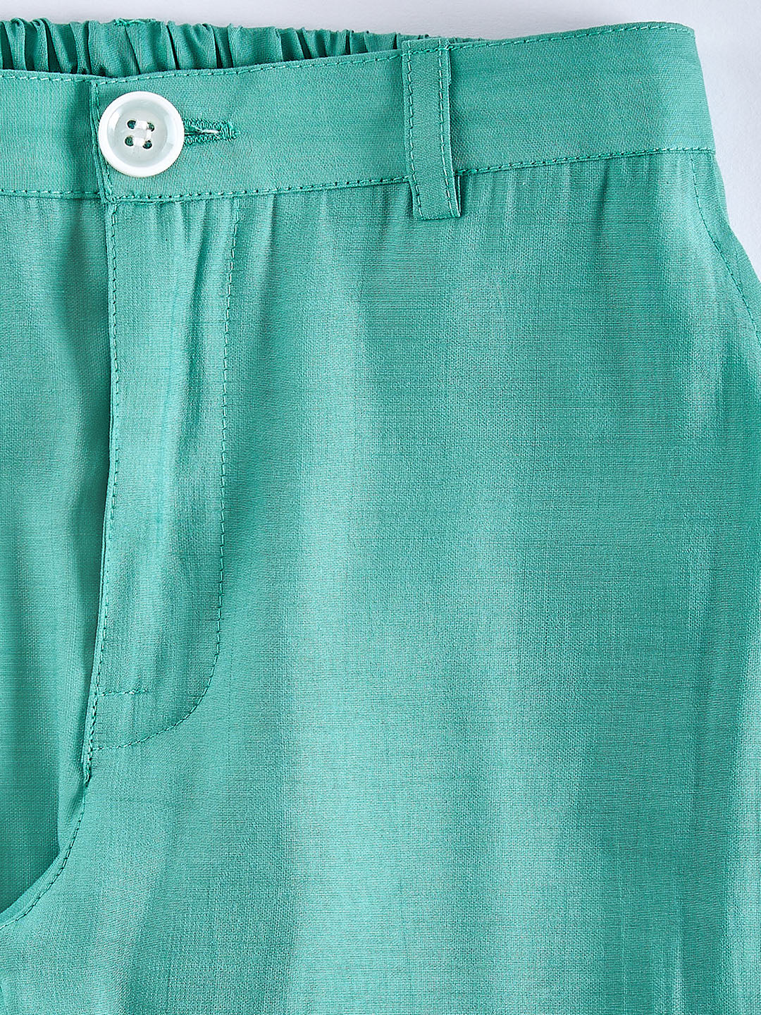 Boy's Mint Green Velvet Indo-Western Set