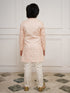 Boy's' Peach Sherwani And Pyjama Set