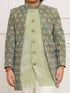 Boy's' Green Indo Western And Pyjama Set