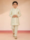 Boy's Cream Silk Blend Sherwani Set