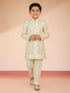 Boy's Cream Silk Blend Sherwani Set