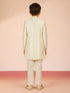 Boy's Cream Silk Blend Sherwani Set