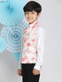 Boy's Multicolor-Base-Peach Floral Printed Nehru Jacket