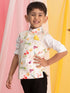Boy's Multicolor Base Cotton Printed Nehru Jacket
