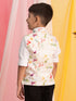 Boy's Multicolor Base Cotton Printed Nehru Jacket
