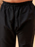 Boy's Black Mirror Work Jacket And Solid Kurta Pyjama Set With Black Ethnic Dupatta