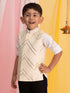 Boy's' Cream Mirror Work Ethnic Jacket