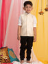 Boy's' Cream Mirror Work Ethnic Jacket