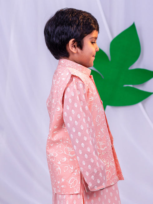 Boy's' Peach Nehru Jacket