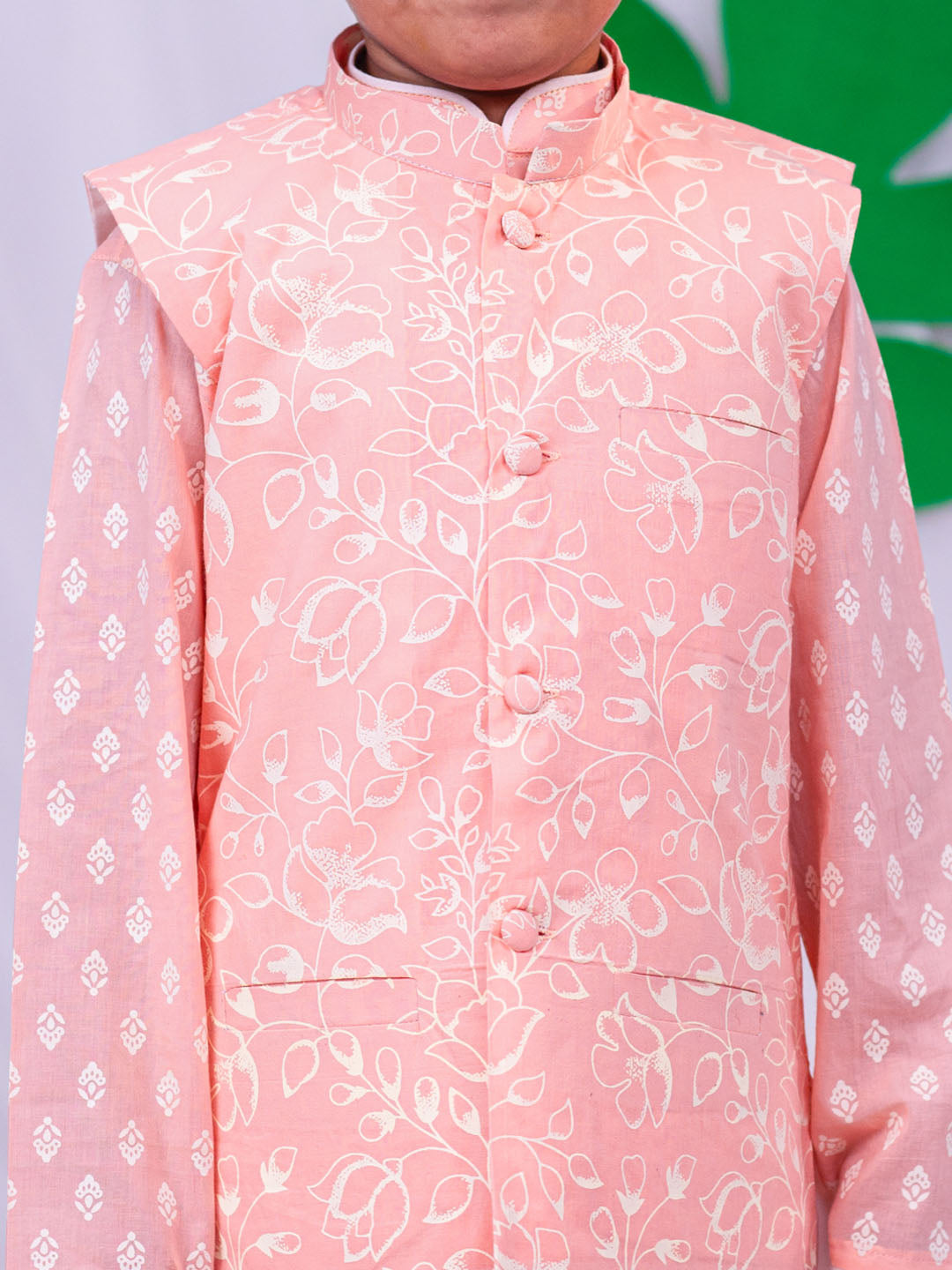 Boy's' Peach Nehru Jacket