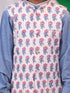 Boy's Beige Printed Jacket With Grey Kurta Pyjama Set