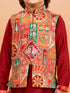 Boy's' Maroon Jacket,Kurta And Pyjama Set.
