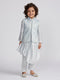 Boy's' Aqua Jacket,Kurta And Pyjama Set.