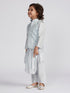 Boy's' Aqua Jacket,Kurta And Pyjama Set.