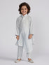 Boy's' Aqua Jacket,Kurta And Pyjama Set.