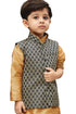 Vastramay Boys' Black Silk Blend Nehru Jackets