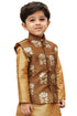 Boys' Brown Silk Blend Nehru Jackets