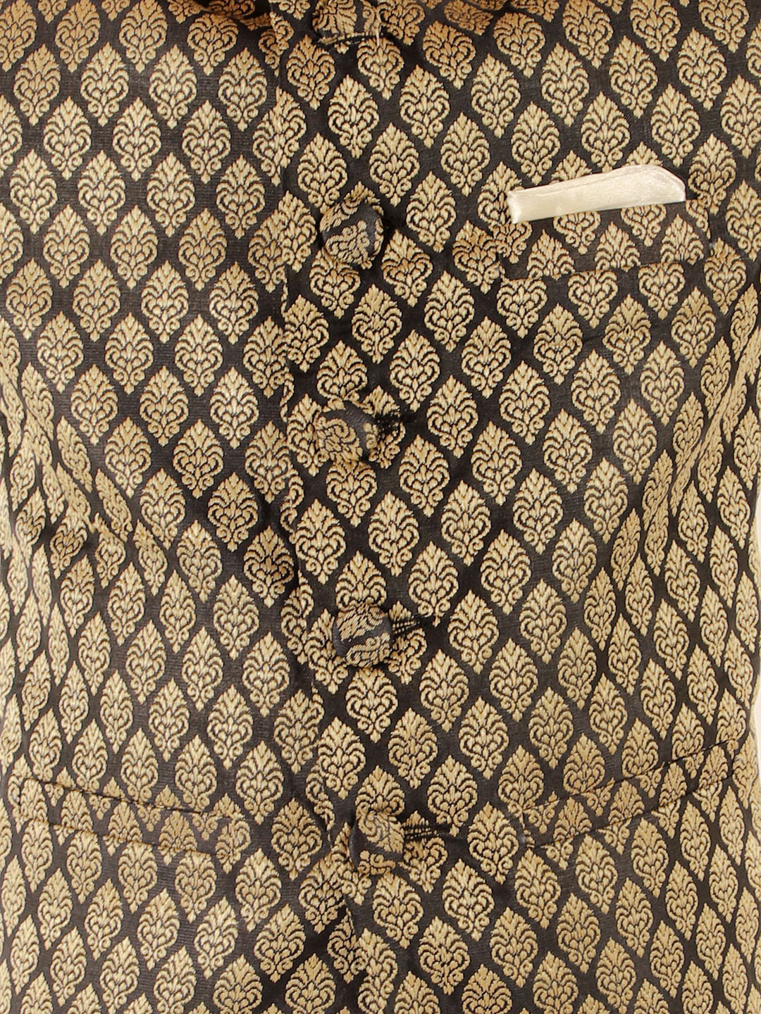 Boy's Black Woven Silk Blend Jodhpuri