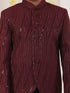 Boy's Maroon Sequined Jodhpuri