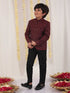 Boy's Maroon Sequined Jodhpuri