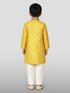 Boy's Yellow Geometric Kurta Pyjama Set
