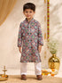Boys Blue Cotton Patola Print Kurta Pyjama Set