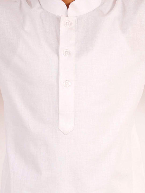 Boy's White Kurta And Dhoti Set