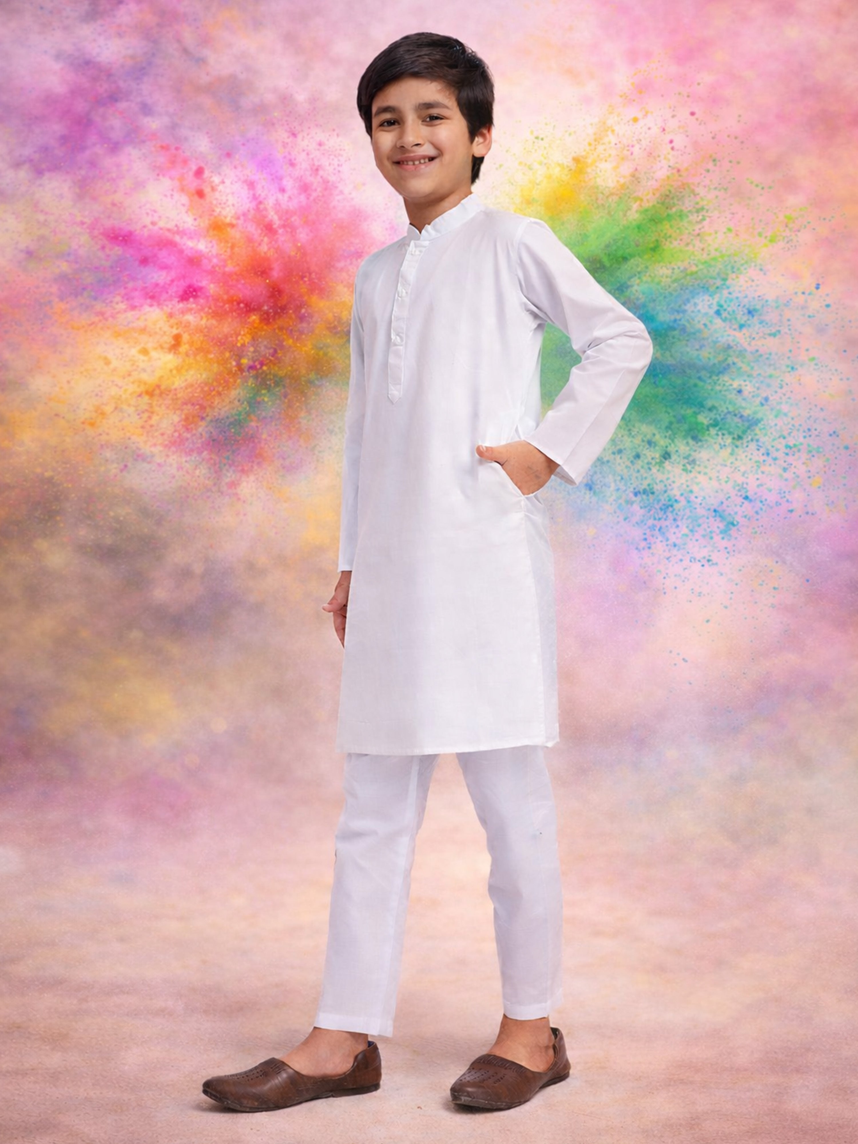 Men's White Cotton Kurta And Pyjama Set