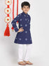 Boy's' Blue And White Kurta Pyjama Set